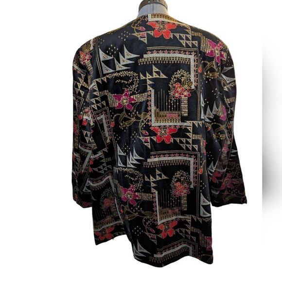 Vintage Tan Jay velour textured jacket volup - Picture 3 of 8